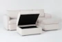 Basil Porcelain White Modular 93" 2 Piece Sectional with Right Arm Facing Chaise & Ottoman - Side