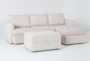 Basil Porcelain White Modular 93" 2 Piece Sectional with Right Arm Facing Chaise & Ottoman - Signature