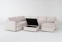 Basil Porcelain 125" 4 Piece Sectional with Right Arm Facing Chaise & Ottoman - Side