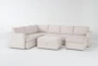 Basil Porcelain 125" 4 Piece Sectional with Right Arm Facing Chaise & Ottoman - Signature