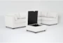 Solimar Sand 6 Piece Modular Sectional with 2 Corners, 3 Armless Chairs & Storage Ottoman - Side