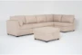 Solimar Flax 6 Piece Modular Sectional with 2 Corners, 3 Armless Chairs & Storage Ottoman - Side