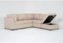 Solimar Flax 5 Piece Modular Sectional with 2 Corners, 2 Armless Chairs & Storage Ottoman - Side
