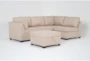 Solimar Flax 5 Piece Modular Sectional with 2 Corners, 2 Armless Chairs & Storage Ottoman - Side