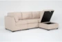 Solimar Flax 4 Piece Modular Sofa & Storage Ottoman - Side