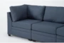 Solimar Denim 5 Piece Modular Sectional with 2 Corners, 2 Armless Chairs & Storage Ottoman - Detail