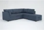 Solimar Denim 5 Piece Modular Sectional with 2 Corners, 2 Armless Chairs & Storage Ottoman - Signature