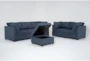 Solimar Denim 6 Piece Modular Sofa, Loveseat & Storage Ottoman - Side