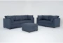 Solimar Denim 6 Piece Modular Sofa, Loveseat & Storage Ottoman - Signature