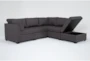 Solimar Graphite 5 Piece Modular Sectional with 2 Corners, 2 Armless Chairs & Ot - Side
