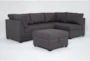Solimar Graphite 5 Piece Modular Sectional with 2 Corners, 2 Armless Chairs & Ot - Side