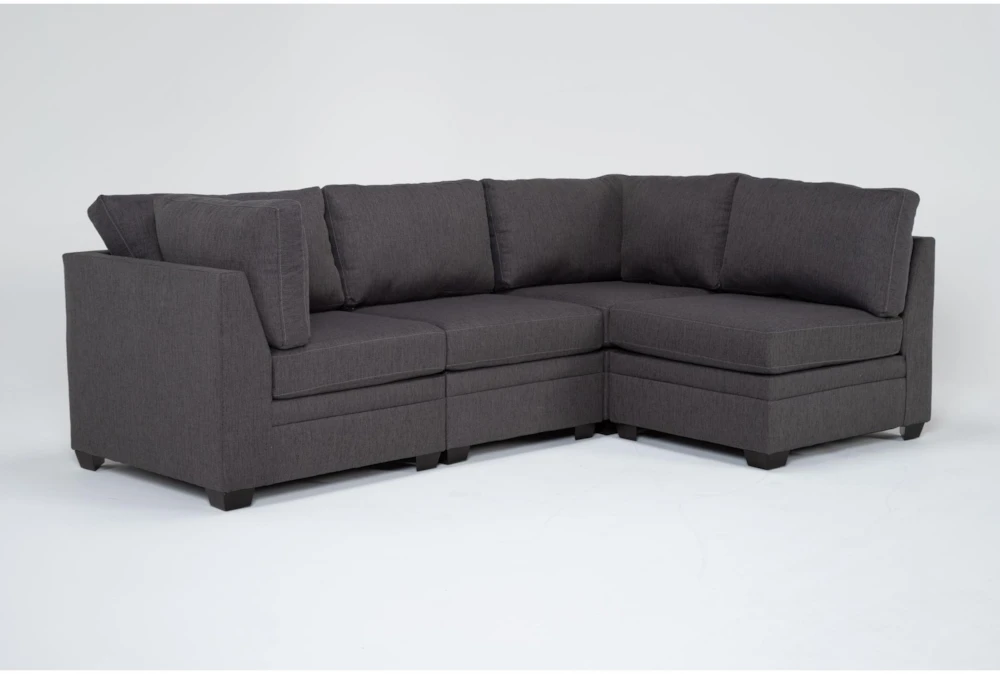 Solimar Graphite 4 Piece Modular Sectional with 2 Corners & 2 Armless Chairs