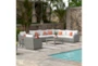 Carlyle Outdoor 9 Piece Sectional Conversation Set With Cast Coral Sunbrella Cushions - Room