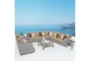 Carlyle Outdoor 9 Piece Sectional Conversation Set With Maxim Beige Sunbrella Cushions - Room