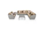 Carlyle Outdoor 9 Piece Sectional Conversation Set With Maxim Beige Sunbrella Cushions - Signature