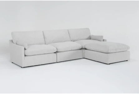 Alana Linen 3 Piece Sofa with Ottoman