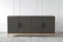 Brown + Grey Ash 4 Door Sideboard - Front