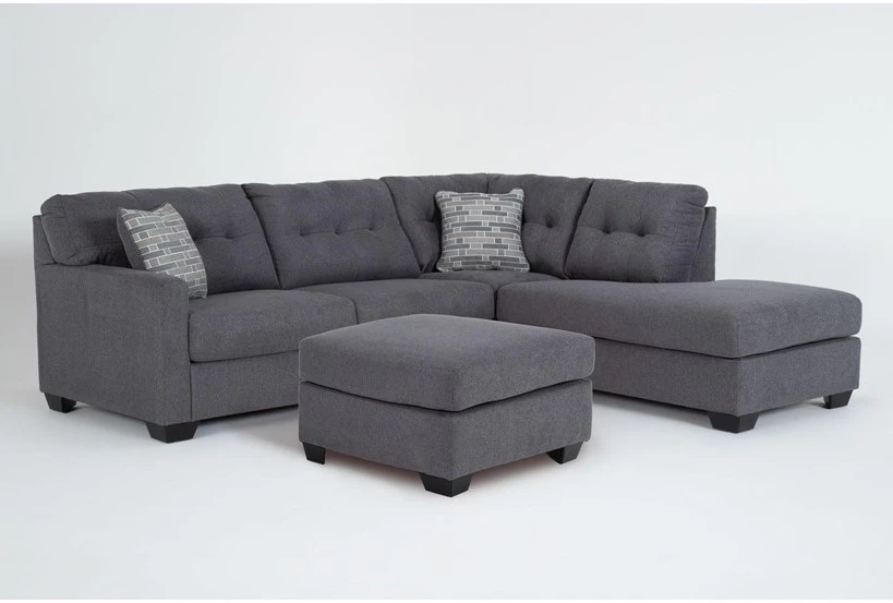 Callahan Charcoal 105" 2 Piece Sectional with Right Arm Facing Chaise & Ottoman