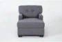 Callahan Charcoal Chaise Lounge - Front
