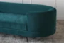Peacock Velvet + Metal Base Curved Sofa  - Detail