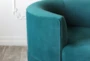Peacock Velvet + Metal Base Curved Sofa  - Detail