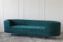 Peacock Velvet + Metal Base Curved Sofa  - Signature