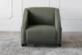 Olive Greeen Sherpa Accent Chair - Front