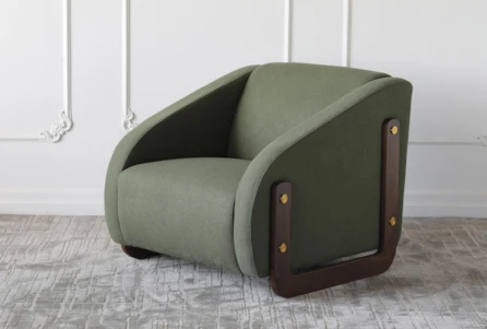 Olive Greeen Sherpa Accent Chair - Main