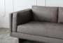 Antique Brown Faux Leather + Track Leg Sofa - Detail