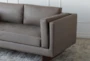 Antique Brown Faux Leather + Track Leg Sofa - Detail