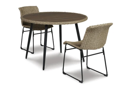 Omar 42" Outdoor Round Dining Set For 2