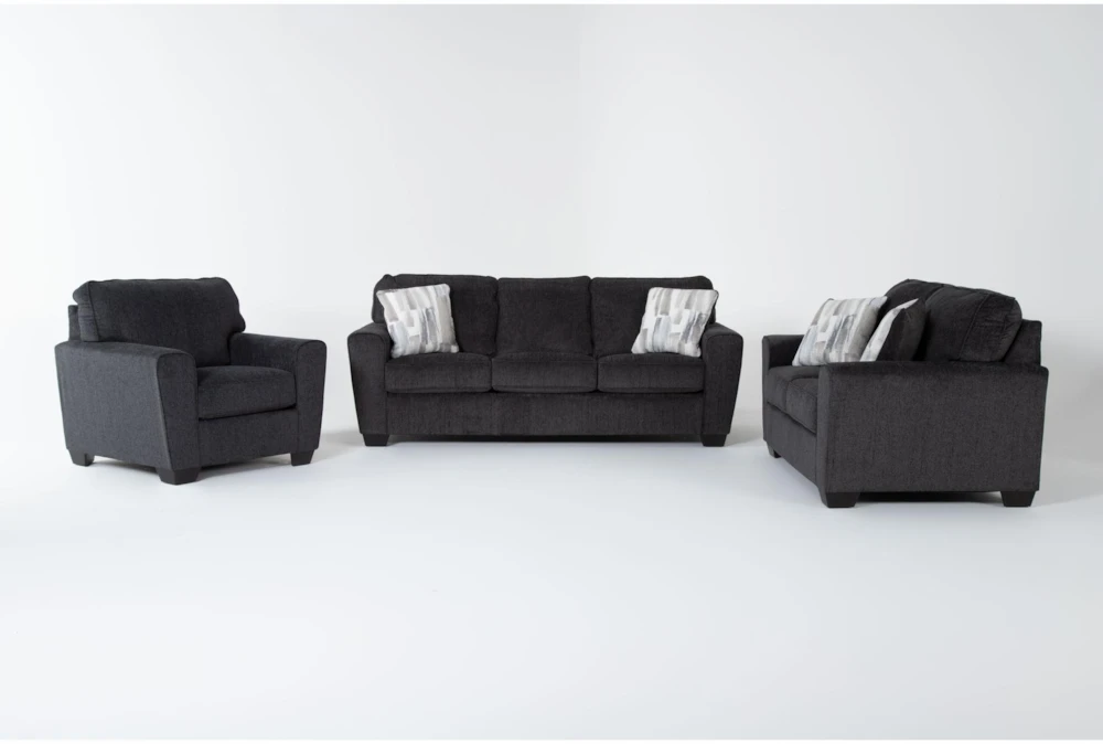 Mcdade Slate 3 Piece Sofa, Loveseat & Chair Set
