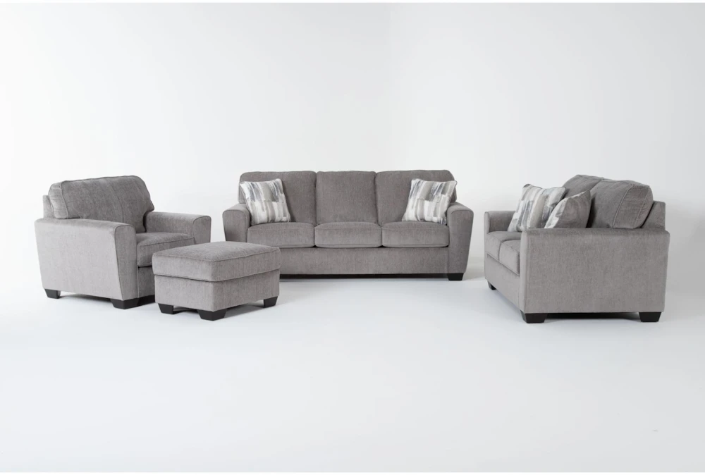 Mcdade Alloy 4 Piece Sofa, Loveseat, Chair & Ottoman Set