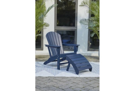 Verbena Blue Outdoor Adirondack Chair + Ottoman Set