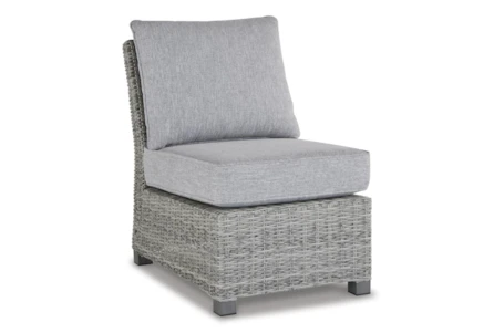 Peninsula Grey Outdoor Armless Chair With Grey Cushion