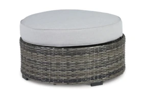Pacific Brown Outdoor Round Ottoman