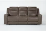 Carson Leather 87" Zero Gravity Reclining Sofa With Power Headrest & USB - Signature