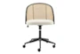Demis Adjustable Rolling Office Desk Chair In Black Base With Natural Cane - Signature
