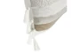 22X22 Ivory Natural Pieced Throw Pillow With Tassels + Leather Detail - Detail