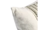 20X20 Ivory + Taupe Stitch Fringe Throw Pillow - Detail