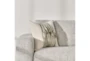 20X20 Ivory + Taupe Stitch Fringe Throw Pillow - Room