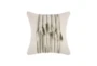 20X20 Ivory + Taupe Stitch Fringe Throw Pillow - Signature