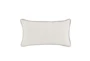14X26 Ivory + Taupe Stitch Fringe Lumbar Throw Pillow - Back