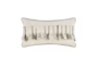 14X26 Ivory + Taupe Stitch Fringe Lumbar Throw Pillow - Signature