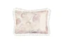 14X20 Peach + Crystal Pink Watercolor Linen Blend Lumbar Throw Pillow With Tassel Fringe - Signature