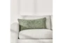 14X26 Cedar Green Marled Textured Woven Lumbar Throw Pillow - Room