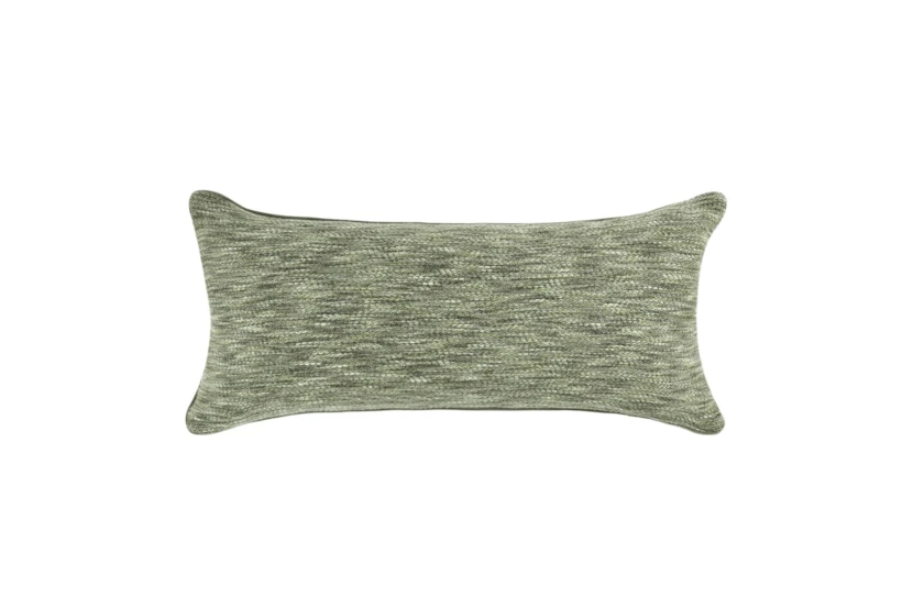 14X26 Cedar Green Marled Textured Woven Lumbar Throw Pillow - 360