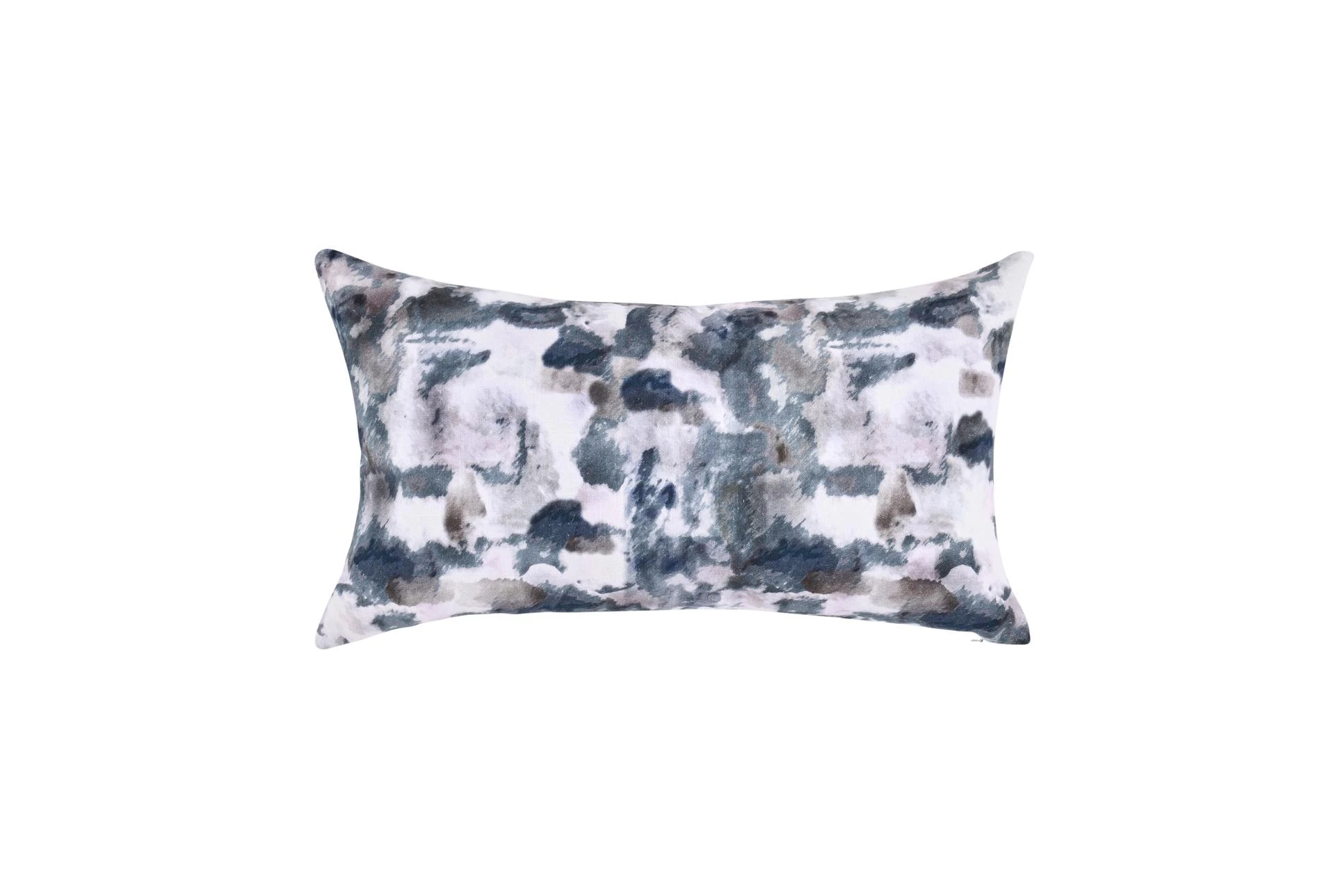 14X26 Blue Slate Abstract Watercolor Printed Lumbar Throw Pillow ...