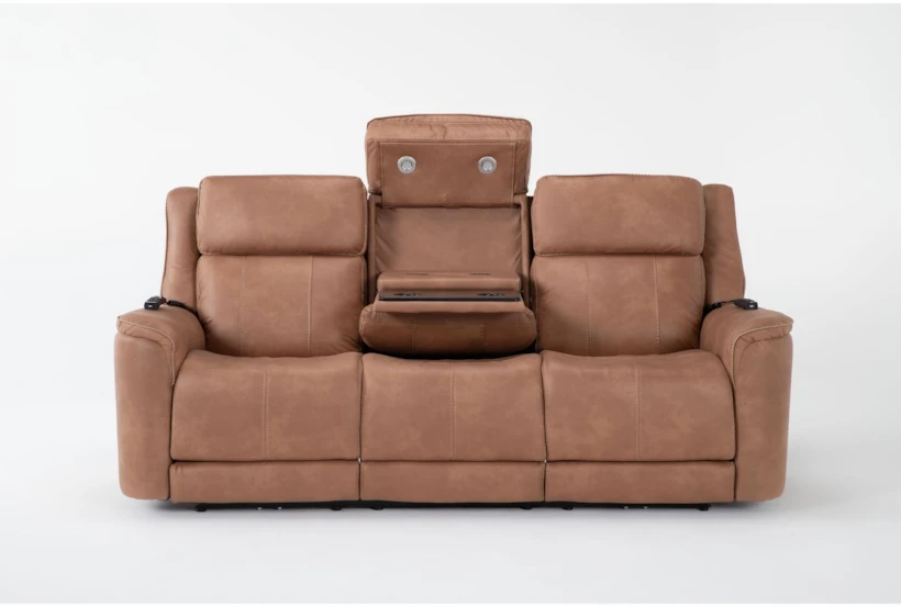 Zachary 88" Zero Gravity Reclining Sofa with Power Headrest, Dropdown Tray, Heat, Massage & USB - 360