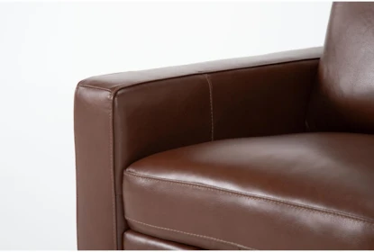 Hudson Brown Leather Chair with Track Arms and Cushion